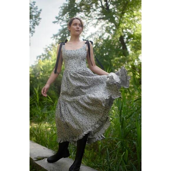 NWT Of Her Own Kind Gray Mirabelle Floral Corset Maxi Dress Size XXL - Picture 1 of 7